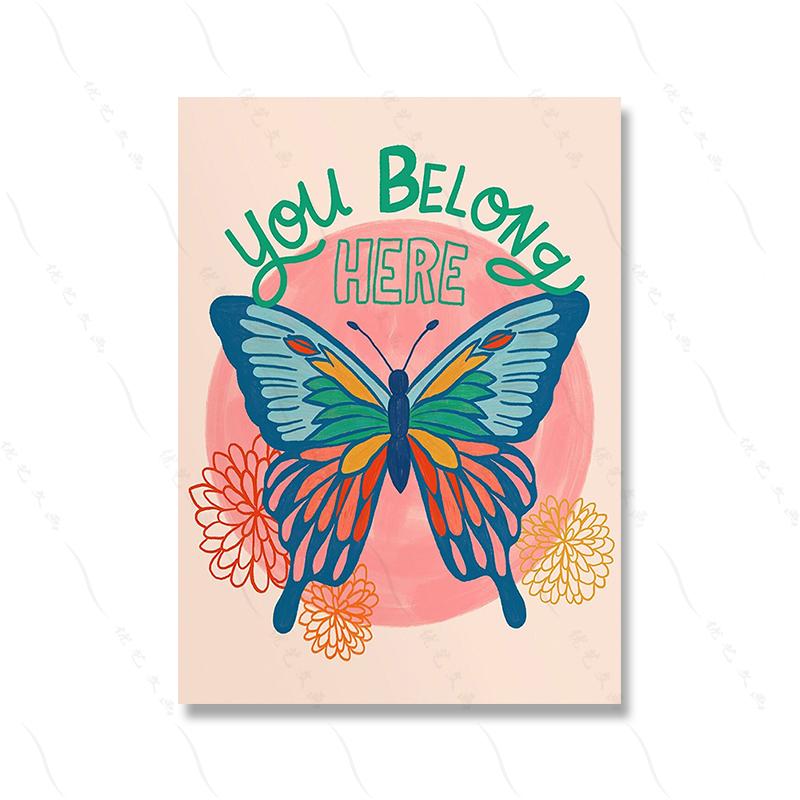 Do it for Your Future Print Positive Words Quotes Wall Art Colorful Butterfly Bug Poster Nature Home Office Decor Friend Gifts