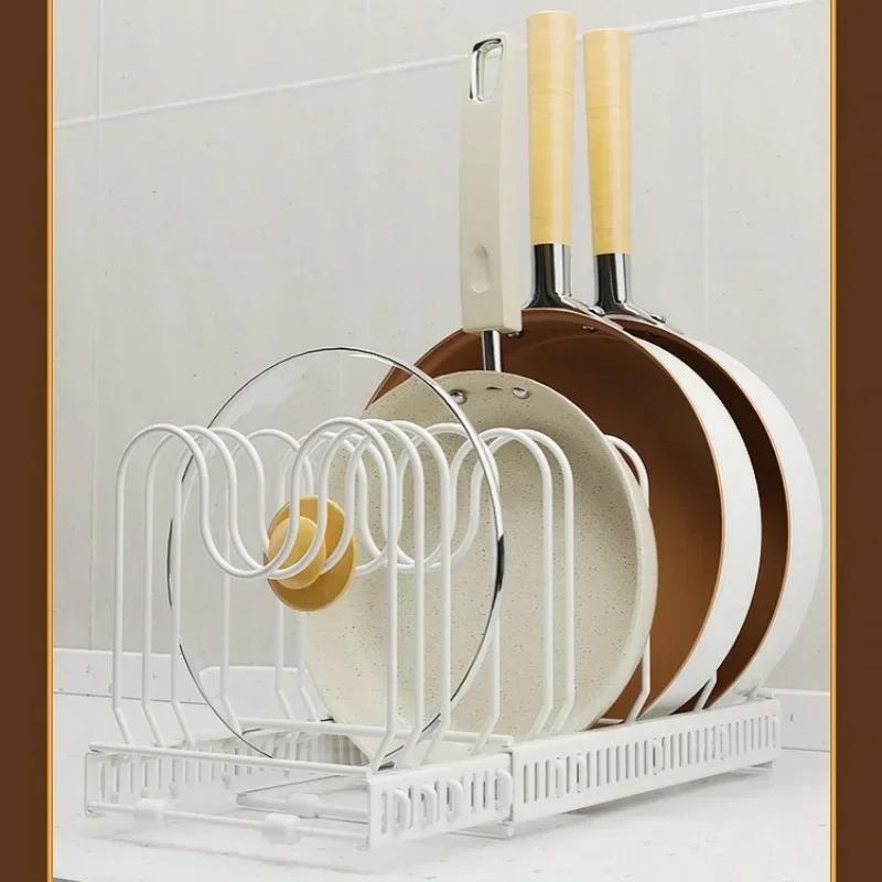 Подставка для кастрюль, полка для хранения мисок и тарелок, расширяемая полка для хранения кастрюль с 7/10 регулируемыми отсеками, полка для хранения кухонных шкафов