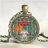 Tibetan Buddhist Mandala Necklace, Sacred Geometry Jewelry , Spiritual Gift, Men Necklace, Black Men's Mandala Pendant
