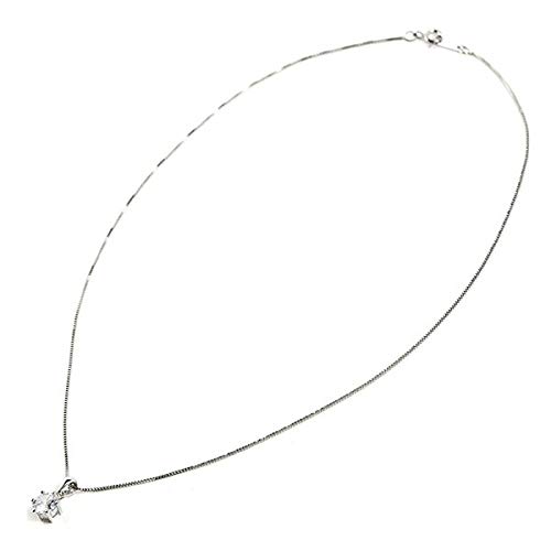 Магазин Ожерелье Серебро 925 CZ Бриллиант 6 Коготь Серебро 925 Платиновое Покрытие Итальянская Цепь SV04 45 см [Ювелирные Изделия M] Мужская BR