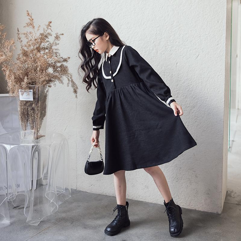 Girl Preppy Style Long Sleeve Dress Blouse Collar