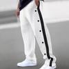 Autumn Drape Colour Blocking Men's Casual Trousers New Loose Jacquard Button Wide Leg Trousers