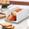 Bread Slicer Homemade Bread Adjustable Width Bread Slicing Guide Foldable Crumb Catcher Tray Reusable Bread Cutting Tool for Bagels Cakes