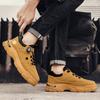 Autumn Winter New Men Shoes Trendy Brand Breathable Platform Leather Casual Sneakers Ankle Boots Work Safty Shoes Man Board Shoe