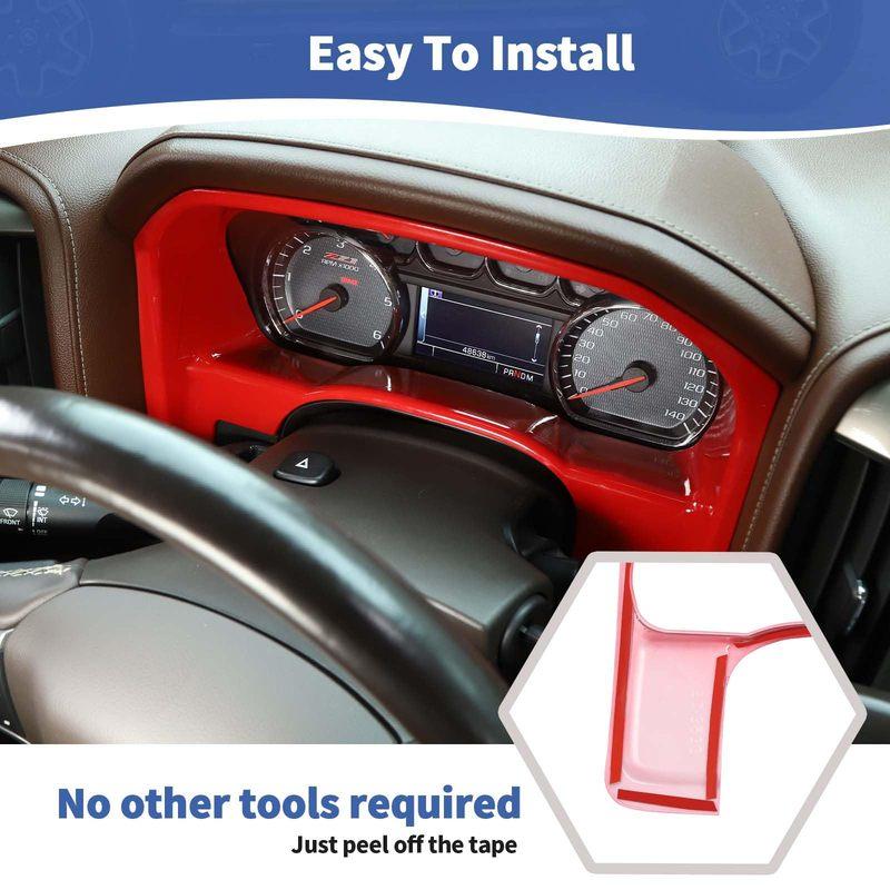 Red Dashboard Instrument Cluster Trim Cover For 2014–2017 Truck Interior Enhancement