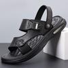 Men's Sandals Trendy 2025 New Summer Cowhide Beach Shoes Men's Genuine Leather Cool Slippers Dual Purpose Driving Shoes