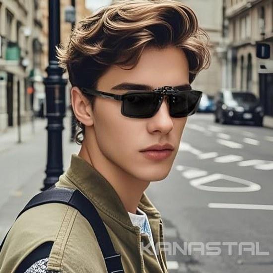 KANASTAL Sunglasses Clip-On Front Clip Flip-Up Style Attach Glasses UV Cut Ultra Lightweight Running Driving Biking Fishing Baseball Golf Climbing