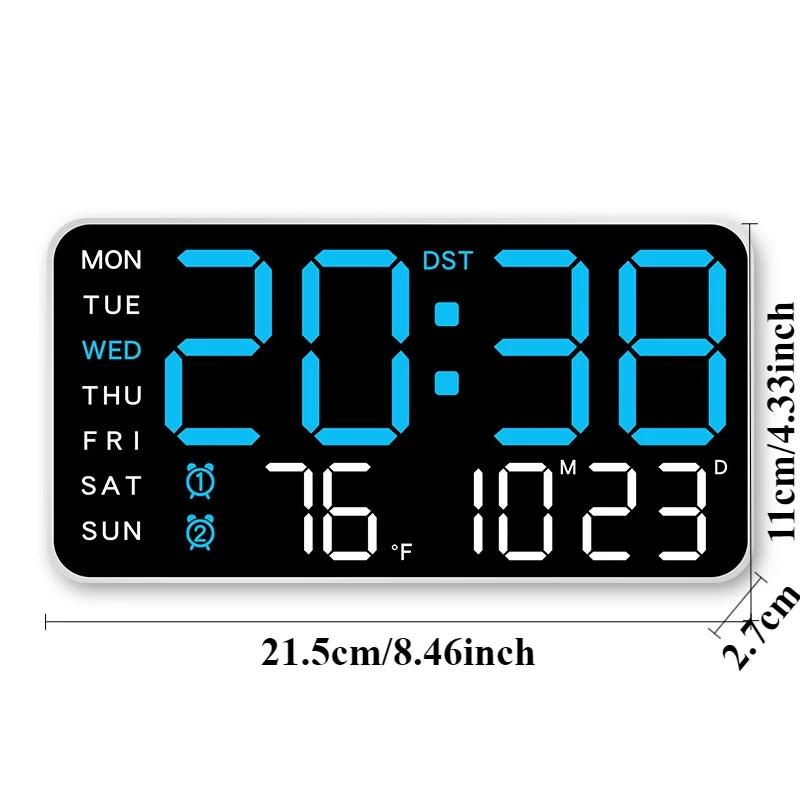 Wall Decor Large Digital Wall Clock Temperature Date Week Display Wall Mounted LED Clock Home and Decoration Clocks Living Room