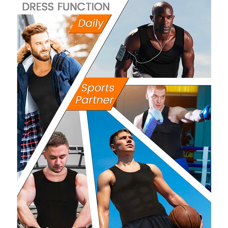 Спортивный жилет для мужчин Тренер для талии Костюм для сауны Горячие полимерные толстовки для похудения Формирователь тела Тренировочные майки Корректирующее белье Базовый слой для фитнеса