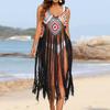 Women's Fashionable V-neck Pullover With Hollowed Out Breathable Beach Bikini Cover Up Dress