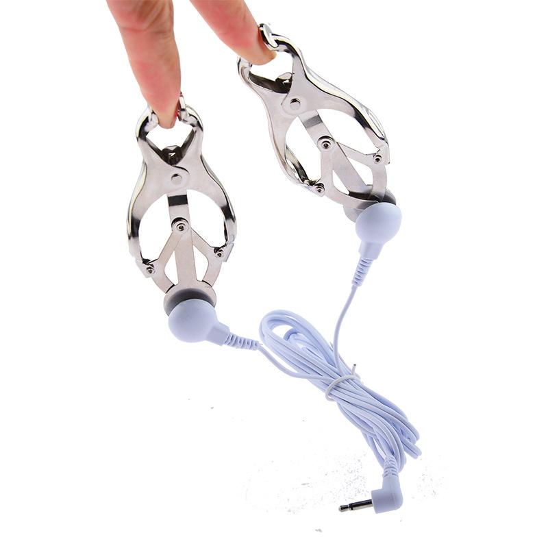 Металлические зажимы для сосков E-Stim Clitoris Women SM Bondage Взрослые игры Аксессуары для флирта Секс-игрушки Электрический шок Грудь