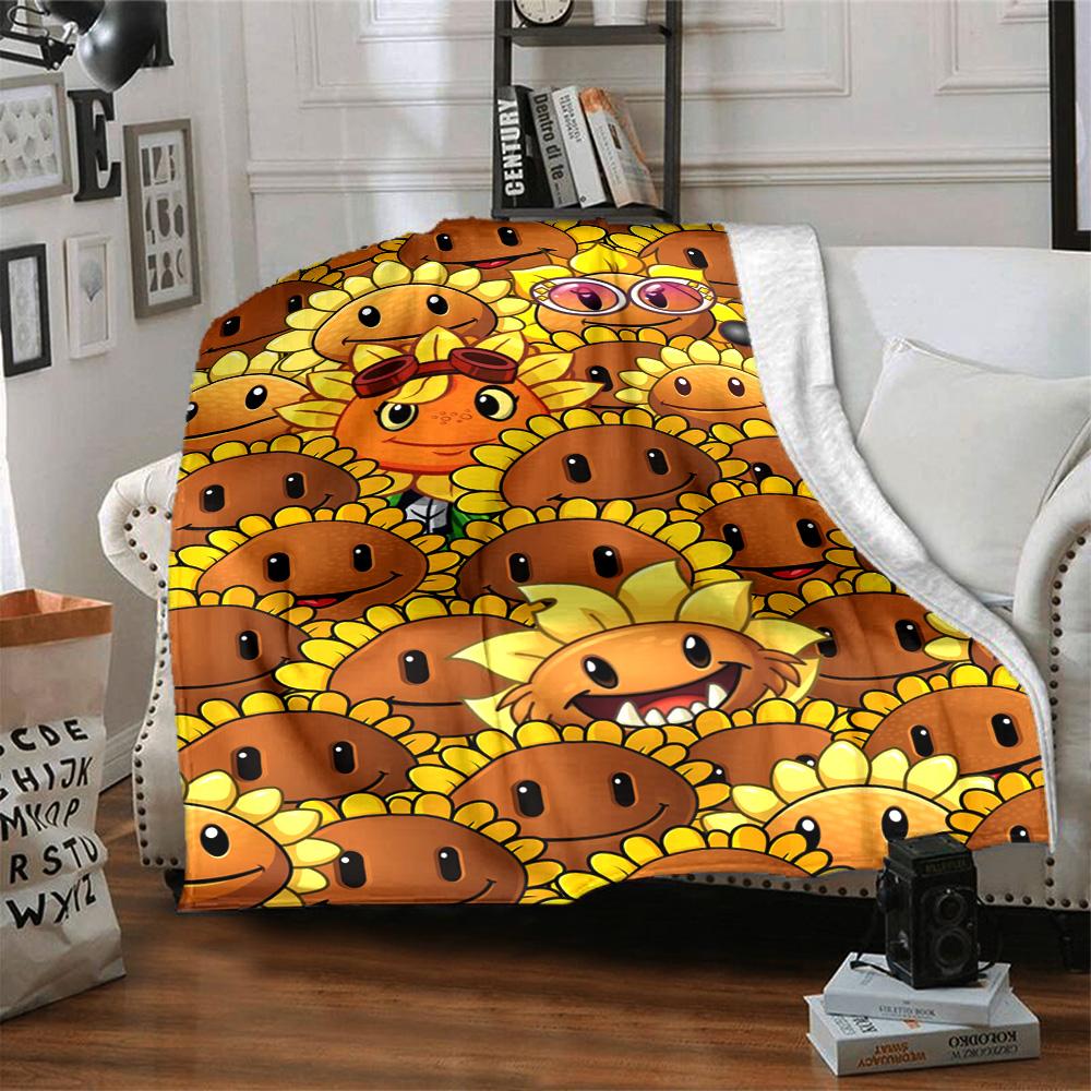 Plants Vs. Zombies Blanket Durable Comfort Great for Picnics Livingroom Bed All-Season Use Modern Style Gifts For Family Or Friends