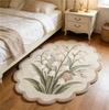 French Style Bedroom Decor Plush Carpet Flower Pattern Carpets for Living Room Fluffy Soft Bedside Floor Mat Thick Washable Rug