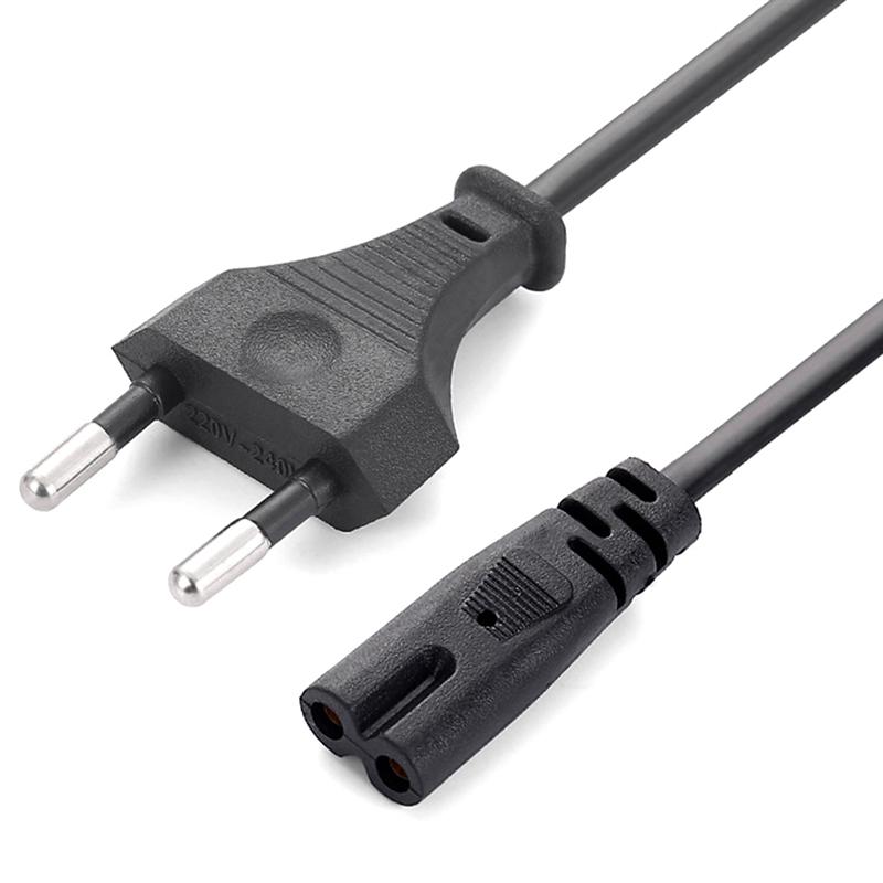 EU Power Cable 2pin IEC320 C7 US Power Extension Cord For Laptop Charger Printer Radio Speaker