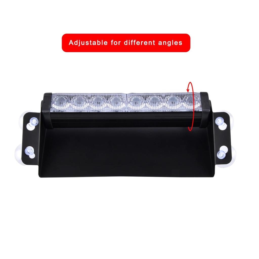Car LED Strobe Light Police Lights Signal Lamps Red/Blue Flash Dash Emergency Flashing Windshield Warning Light 12V 8 LED