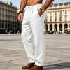 Мужские льняные брюки-костюм прямого кроя свободного силуэта - Business Casual