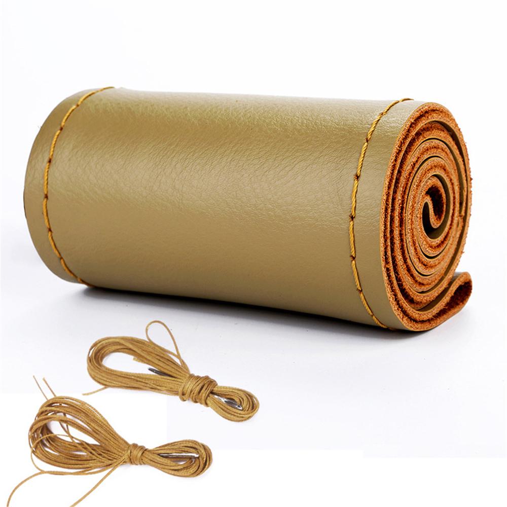 Универсальная оплетка на руль 38 см кожаная ручная оплетка на руль натуральная кожа коровы с иглами и нитками