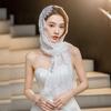 Свадебные фаты для помещений и улицы, дышащие кружевные фаты из тюля для особых случаев для девичника