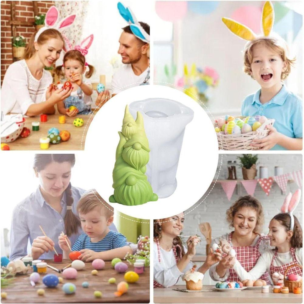 DIY Craft Easter Dwarf Mold Heat-Resistant Candle Making Tool Portable Chocolate Mold  Easter Gifts