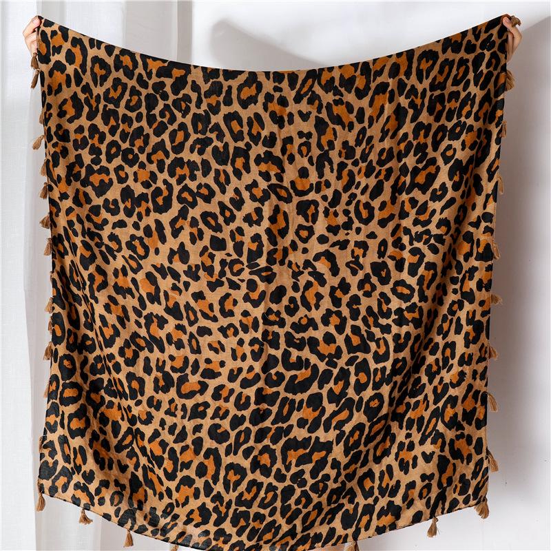 16 Designer Fashion Sexy Leopard Dot Tassel Viscose Shawl Scarf Lady High Quality Print Soft Pashmina Stole Bufandas Muslim Caps