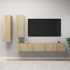 VidaXL TV Unit Set 4 Pcs, Sonoma Oak, Chipboard