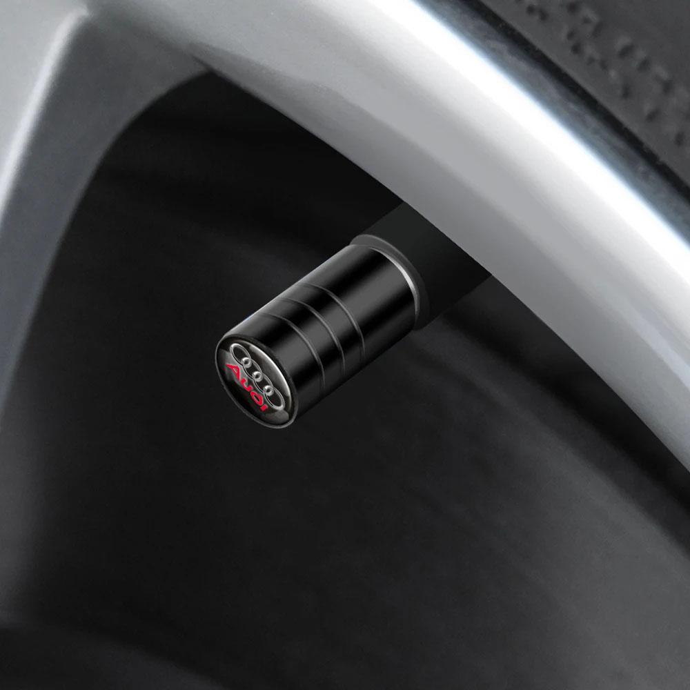2026 4Pc Car Wheel Tire Valve Cap Badge Emblem Air Stem Tyre Plug For 4UYUE S A3 A5 A6 A1 A2 A4 A7 A8 Q1 Q2 Q3 Q4 Q5 Q6 Q7 Accessories