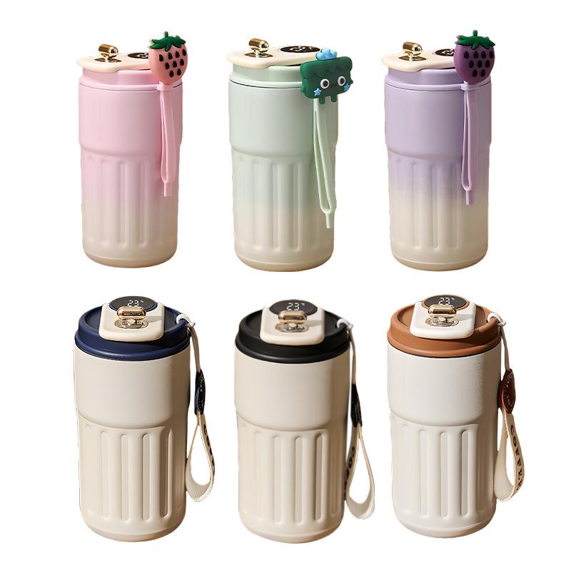 316 Stainless Steel Smart Insulated Portable Water Cup with Carrying Rope