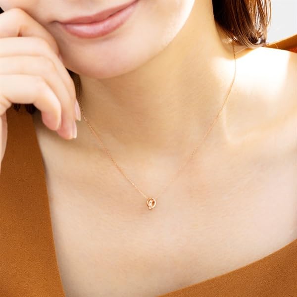 Двойная петля бриллиантовое ожерелье из розового золота K18 110641123136 4℃ (Море Йондо) (PG)