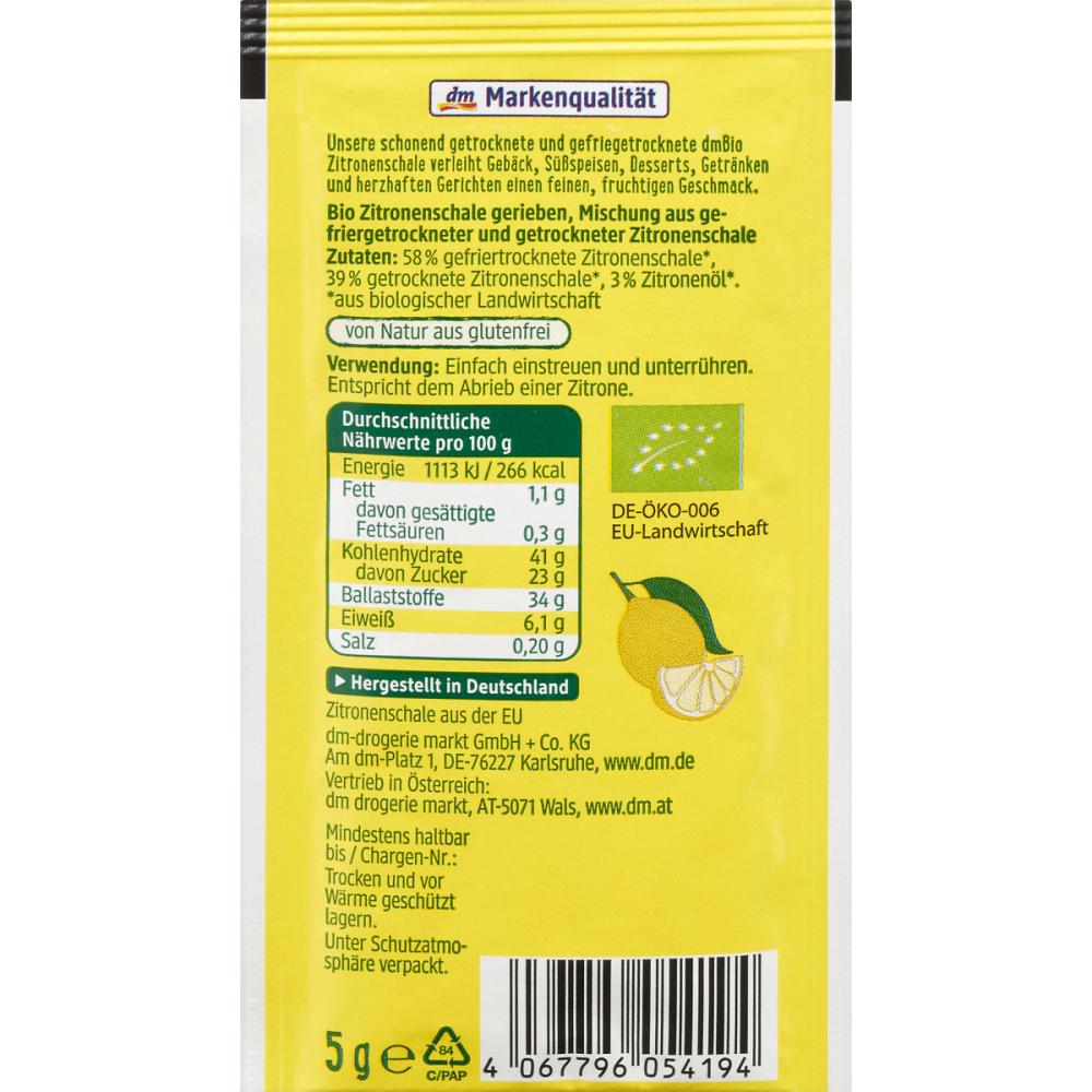 dmBio Grated Lemon Zest 2x5g 10g