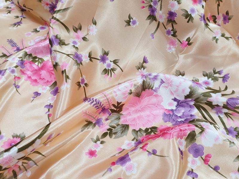 «Ткань ципао с принтом из атласного шелка и лента для головного убора»