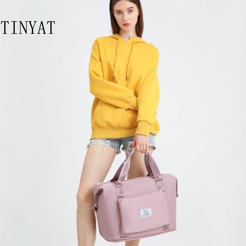TINYAT Сумки Женская складная сумка для багажа с расширением дна Многофункциональный рюкзак Handburt Ticked Фитнес-сумка Большая вместительная мужская дорожная сумка