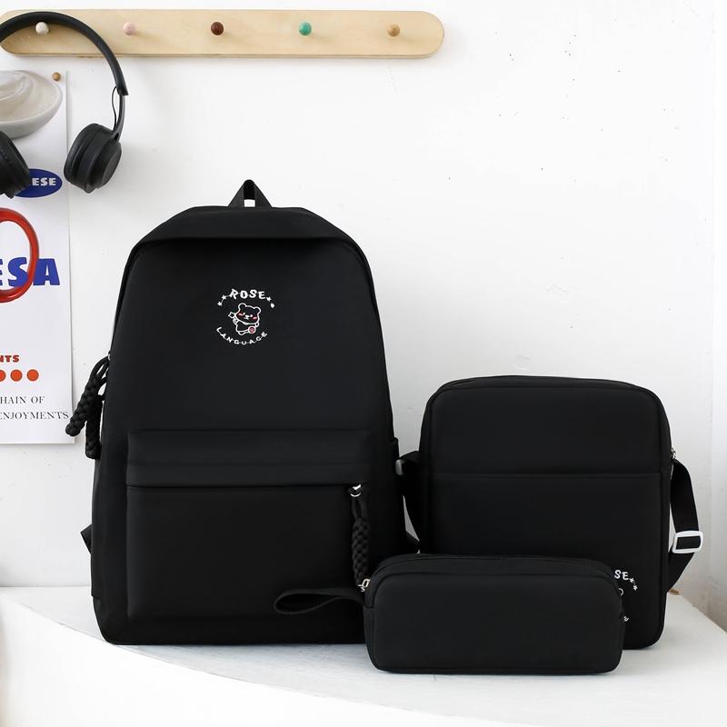 Комплект из трех рюкзаков с мультяшным принтом, школьный рюкзак для девочек, большой вместимости, для учеников начальной и средней школы