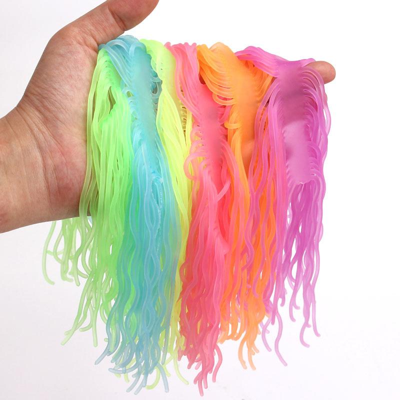 Tpr Спагетти Светящаяся Итальянская Лапша Эластичная Растягивающаяся Веревка Игрушки-Антистресс для Детей Взрослых Снятие Стресса