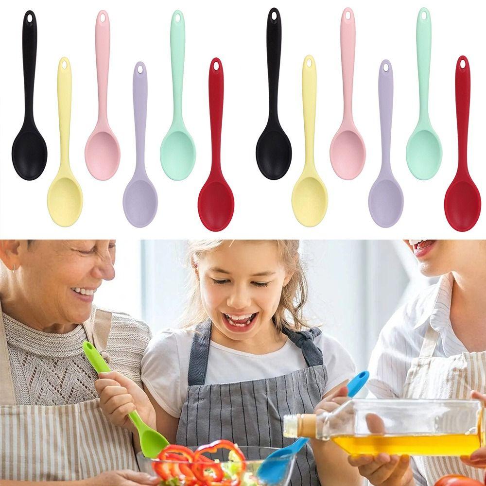 Heat Resistant Mixing Spoons Non-stick Spoon Stirring Spoon Silicone Spoon  Kitchen Supplies