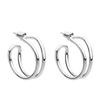 Earrings European and American Style Japanese and Korean Fresh and Exaggerated Earrings Autumn and Winter Retro C-shaped Stainless Steel Earrings