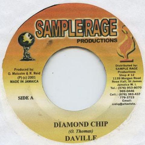 7-дюймовая пластинка DA'VILLE - Diamond Chip Sample Rage 2001 Ямайка Регги, Ска и Даб