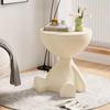 Cream-Style Creative Short Square Coffee Table - Versatile Small Side Table for Living Room, Home, Sofa, Bedside, Mobile, Round, or Corner Use.