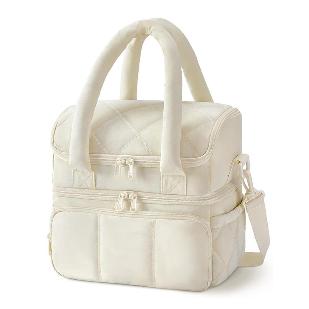 Portable Tumbler Compartment Lunch Bag Thickened Double Layer Picnic Bag Heat Preservation Large Capacity Cooler Bag Daily Use