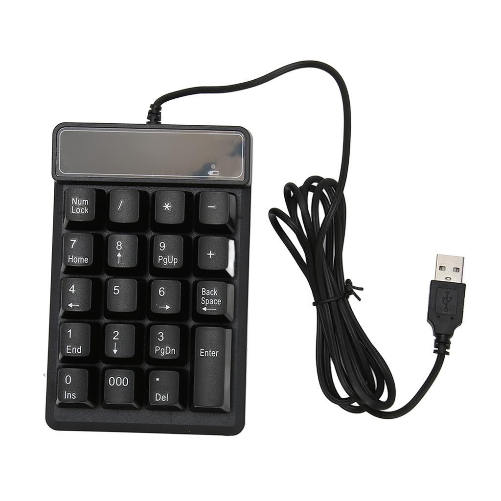 Проводная цифровая клавиатура черная USB-подключение 19 U-образных клавиш Plug and Play Компактная цифровая клавиатура для ноутбука ПК настольного компьютера