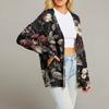 Женский модный кардиган с длинным рукавом, принтом, V-образным вырезом, на пуговицах, свободного кроя