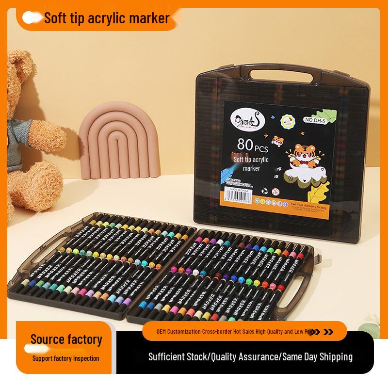 Dingdinghu Soft Tip Acrylic Graffiti Brush Marker for Kids