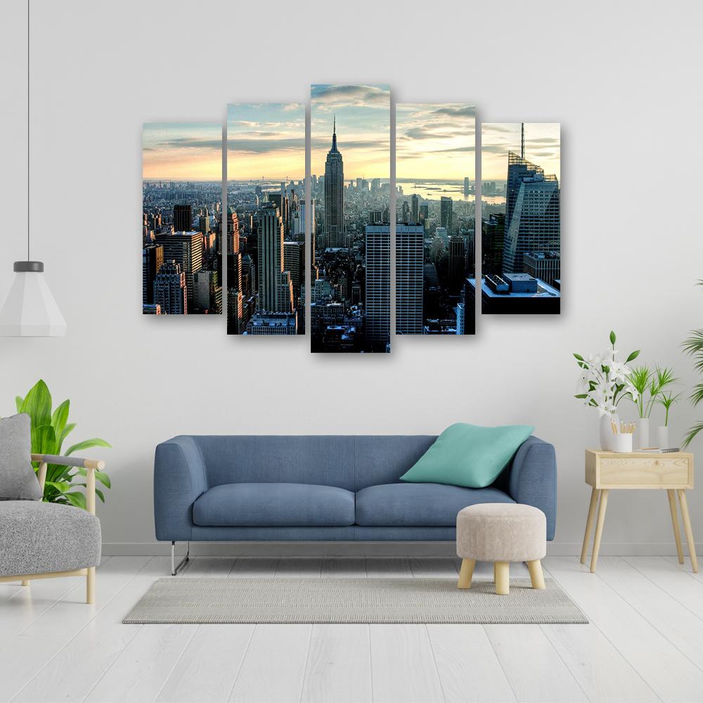 Five Piece Picture Canvas Print New York City Architecture
