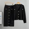 Cardigan Sweater Half Body Wrapped Hip Skirt Two Piece Set Women's Autumn And  Wnter Knitted Set