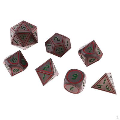 7 шт.. Винтажный металлический кубик D4 D20 для настольной игры, цинковый сплав