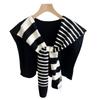 Striped Knitted Shawlette for Women - Spring/Autumn Fashionable and Lightweight Neck & Shoulder Cover