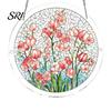 Unique Acrylic Puzzle Pieces Jigsaw Suncatcher Stained Glass Window Hanging Ornament DIY Puzzles Sun Catcher Panel for Home Decor Gifts Mom Friends