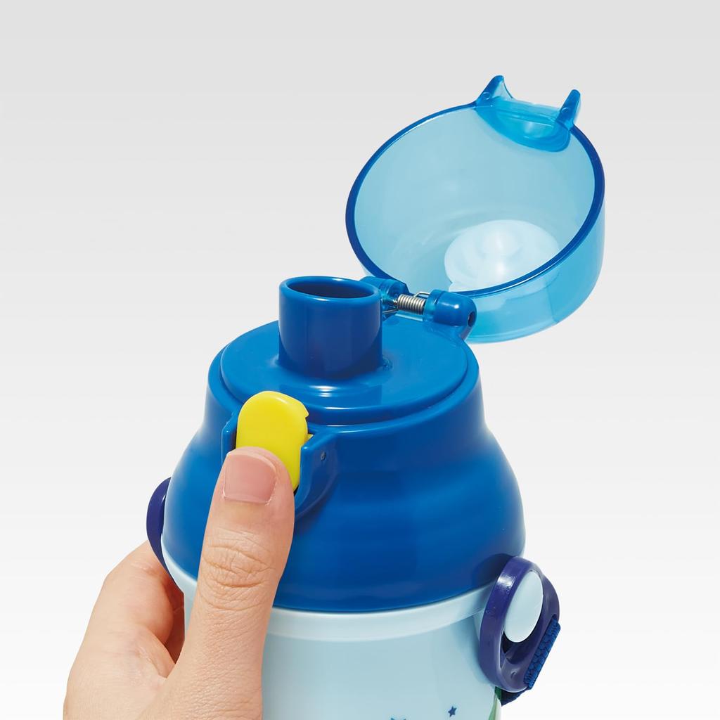 Пластиковая бутылка для воды Skater 480 мл, одно нажатие, антибактериальная, для детей, легкая, антибактериальная, сделано в Японии, звуковая PSB5SANAG, детская