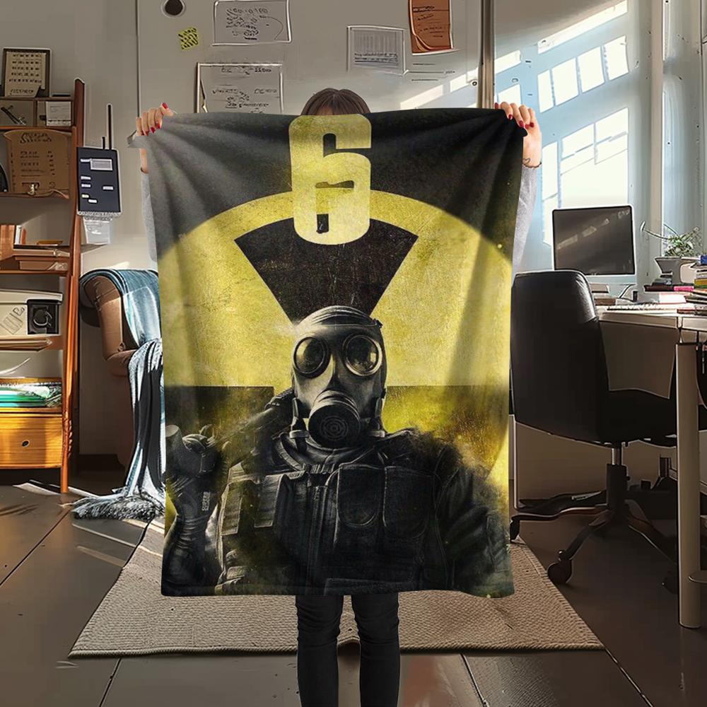 1PC Tom Clancy's Print Flannel Blanket, High quality Comfortable for All Seasons, Home Decor, Warmth and Comfort, Perfect for Christmas Gifts226