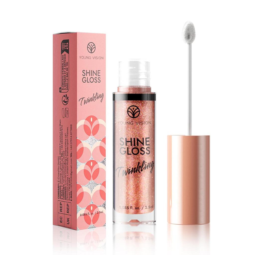 1 ШТ. YOUNG VISION GLOSS TWINKLING SET - 1 цвет Увлажняющий блестящий блеск для губ, легкий и нелипкий, идеально подходит для создания очаровательных сияющих губ