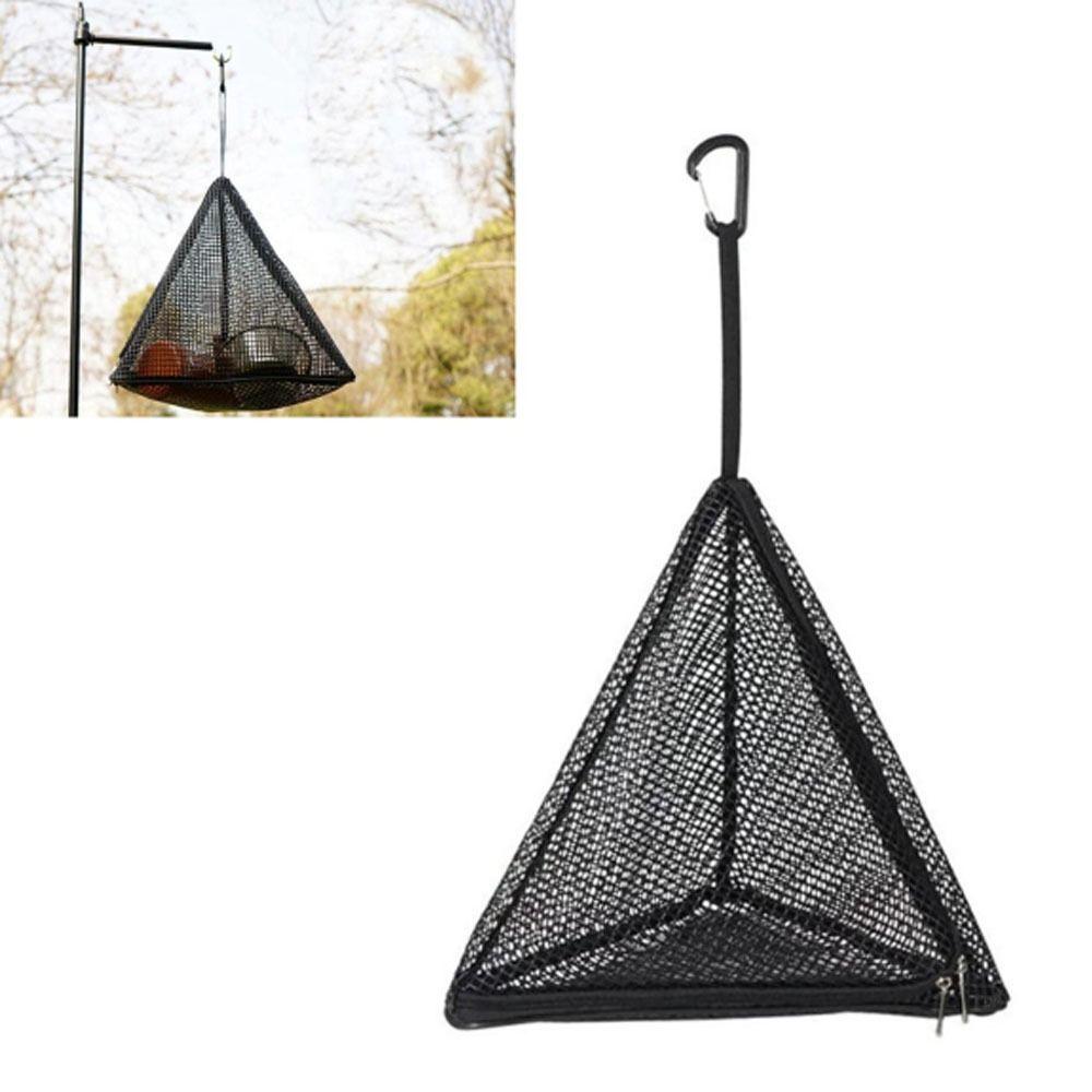 Black Outdoor Hanging Storage Net With Hook Mesh Organizer Hanging Basket Net Tableware Storage